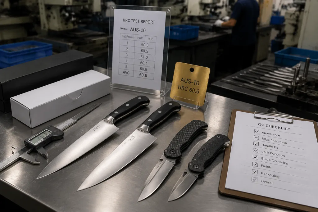 AUS-10 Knife Sample Approval Guide for OEM Buyers