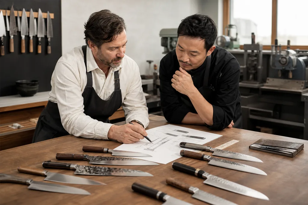 Chef collaboration knife program sourcing and royalty setup
