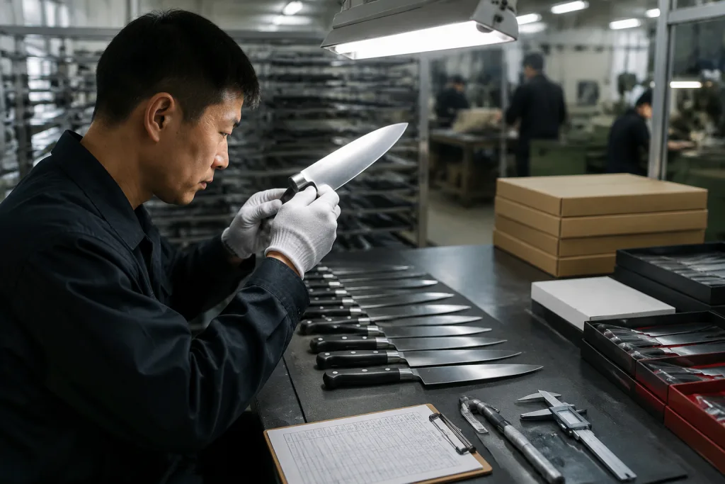 Chef Knife Quality Control for Edge, Finish, and Pack-Out