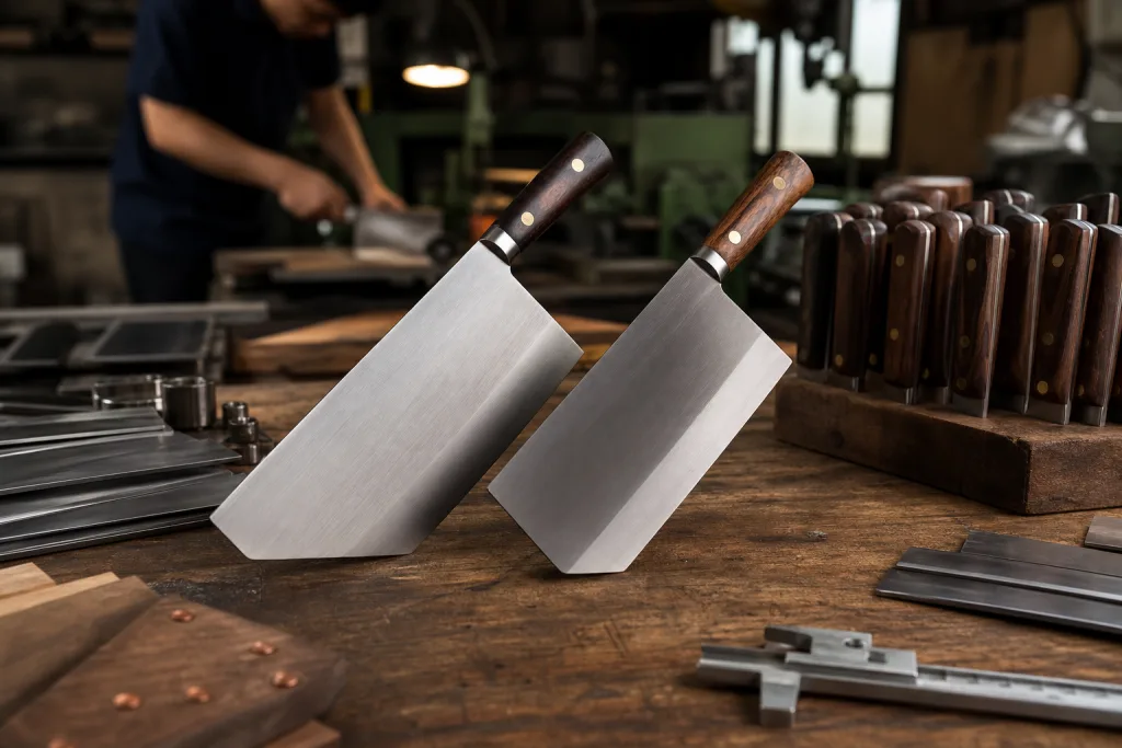 Chinese cleaver cai dao sourcing: thin vs heavy-use specs