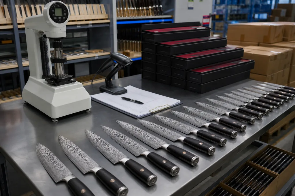 Damascus Kitchen Knife Bulk Order Quality Control for Buyers