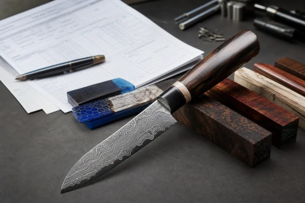 Damascus Kitchen Knife Handle Material Export Documentation Guide