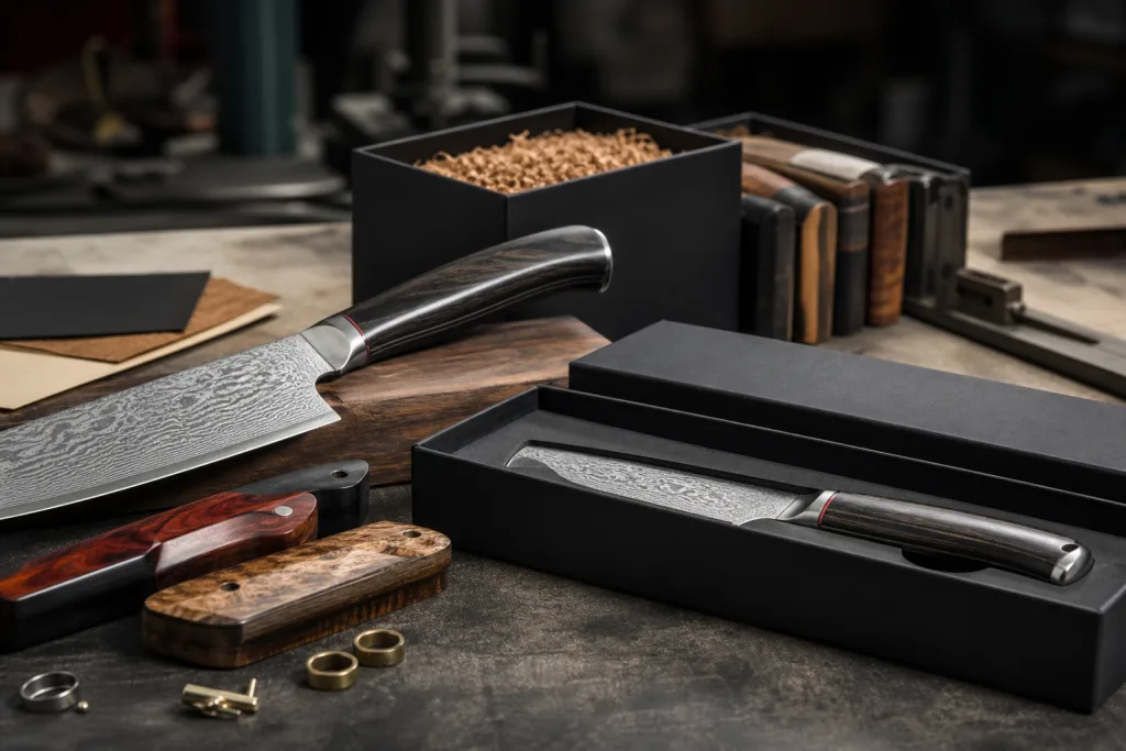 Damascus Kitchen Knife Handle Material Private Label Packaging Guide