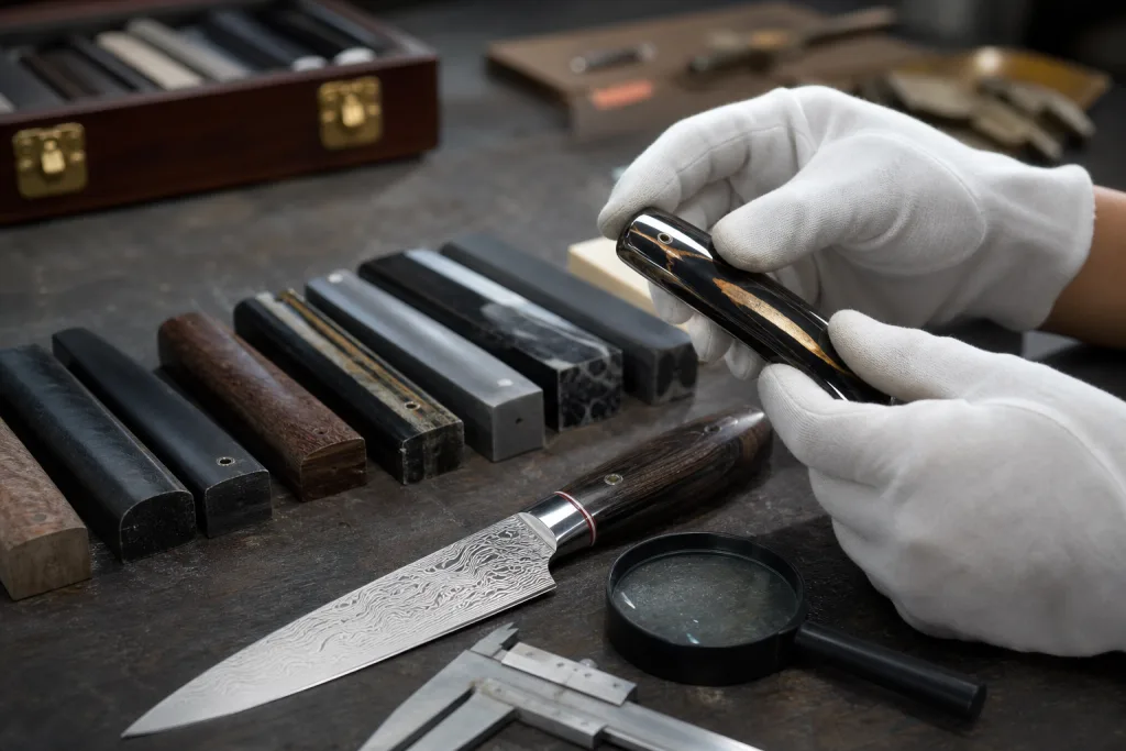 Damascus Kitchen Knife Handle Material Quality Inspection Plan