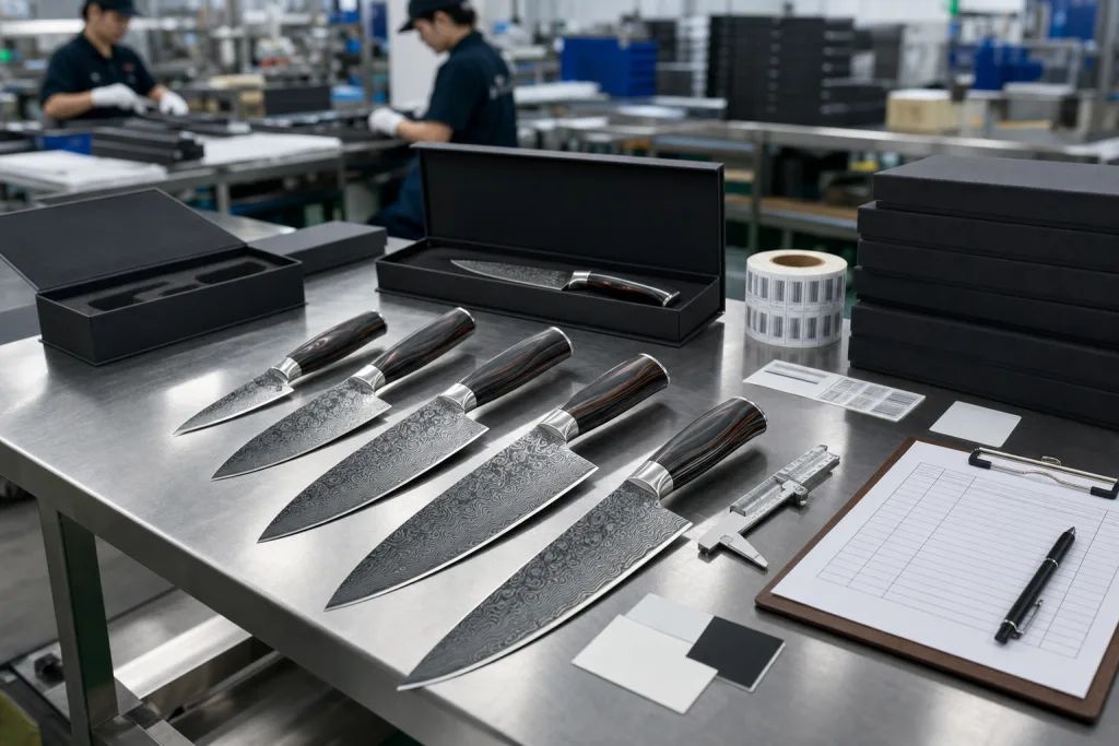Damascus Kitchen Knife MOQ, Lead, Packaging for B2B Buyers
