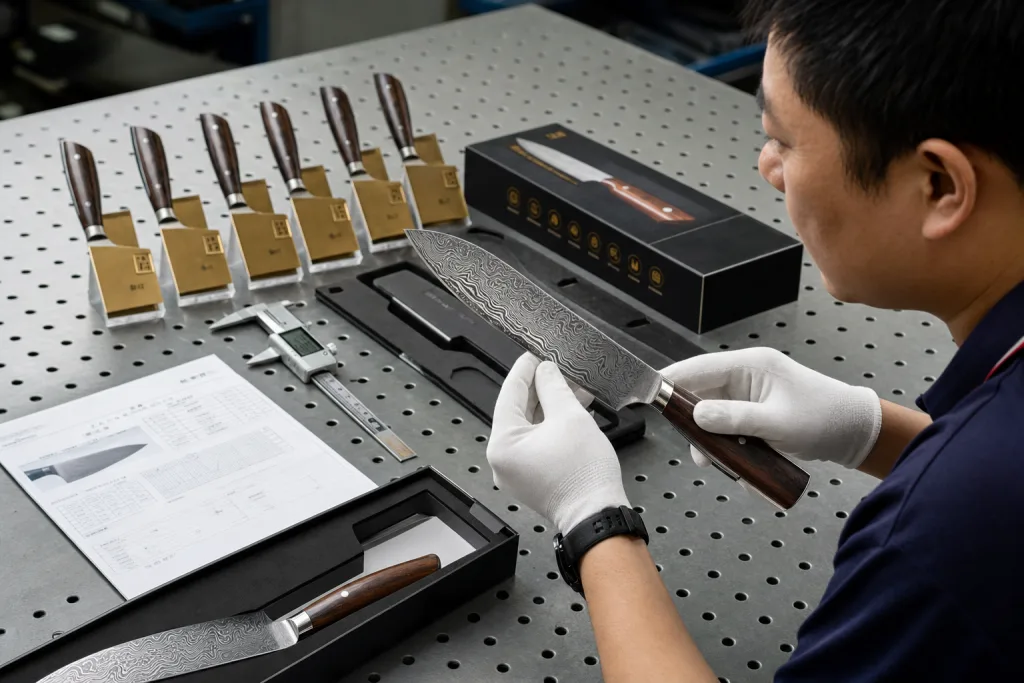 Damascus Kitchen Knife Sample Approval Process for Buyers