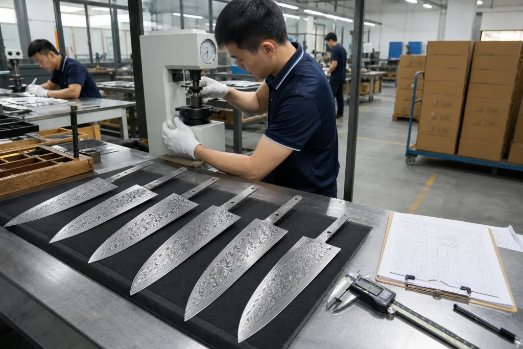 Damascus Kitchen Knife Steel Hardness Export Documentation Guide