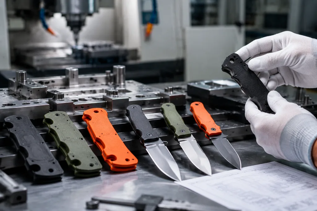 g10 knife handle sourcing: color, texture, QC specs