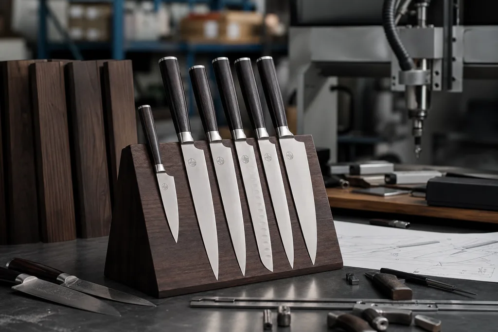 Kitchen Knife Set Logo Engraving MOQ Reorder Plan