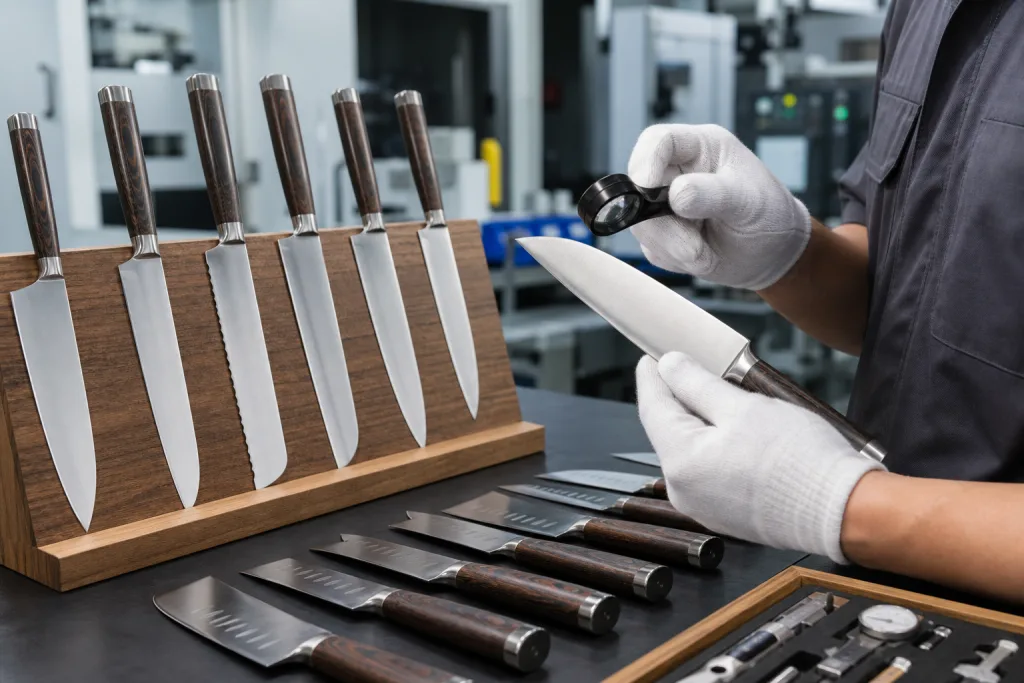 Kitchen Knife Set Logo Engraving Quality Inspection Plan