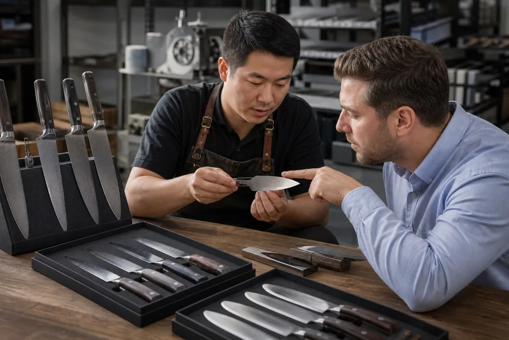 Kitchen Knife Set Logo Engraving Sample Approval Process Guide