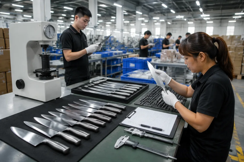 Kitchen Knife Set Steel Hardness Quality Inspection Plan
