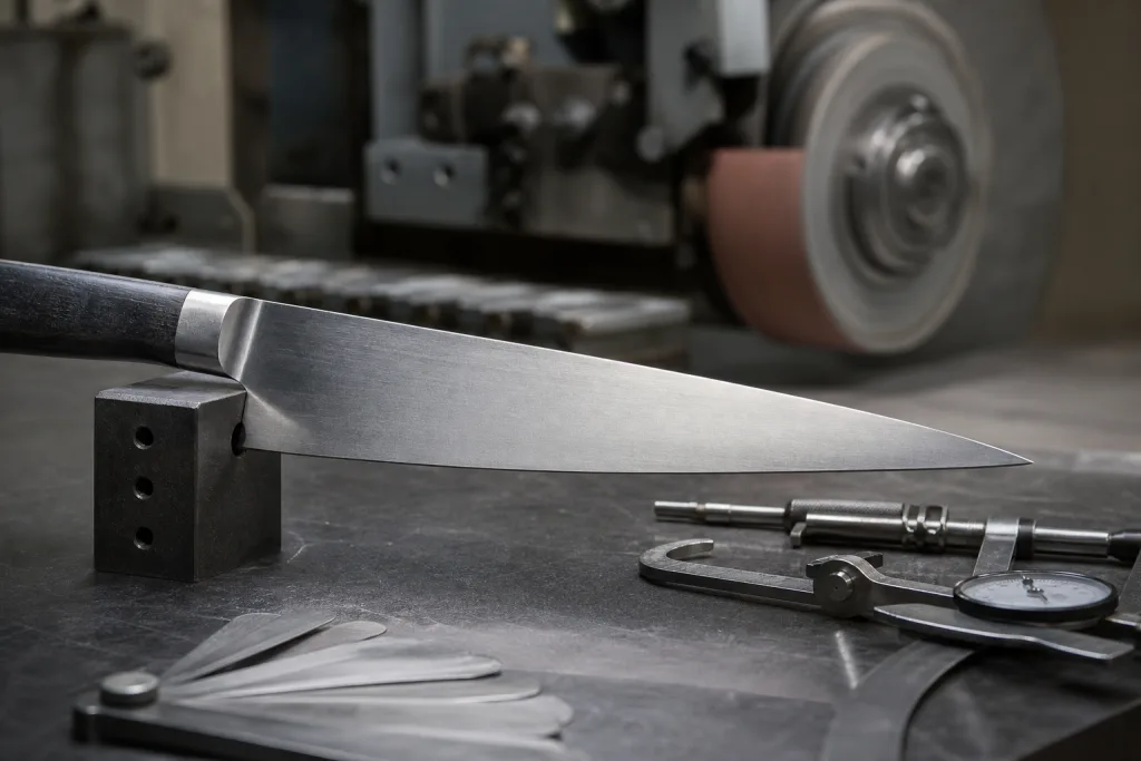 Knife Distal Taper Grind for Kitchen Knife Agility