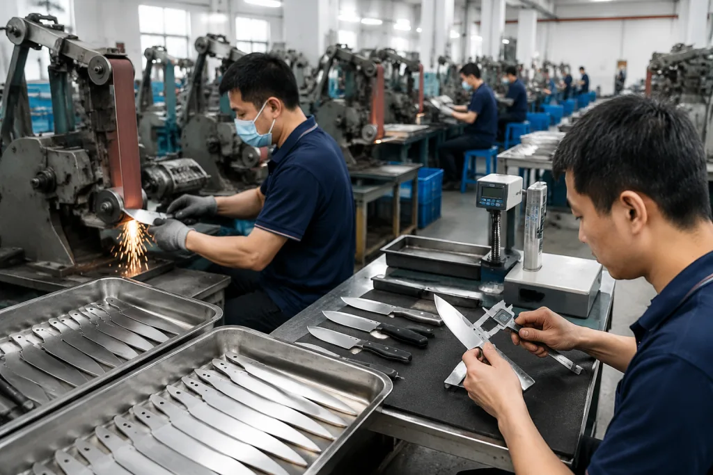 Knife Grinding Process OEM Factory Specs, MOQ and QC Risks
