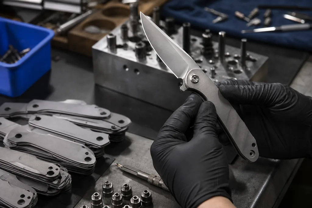 Liner lock folding knife manufacturing: cost, MOQ and QC