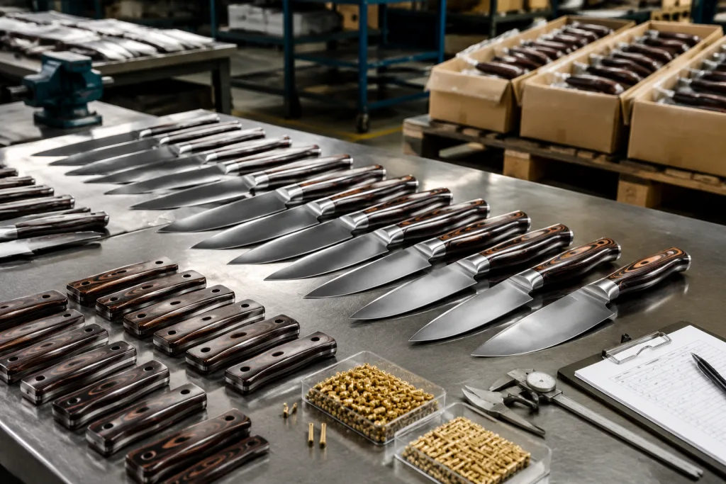 Pakkawood Handle Knife MOQ and Price Guide for OEM Buyers