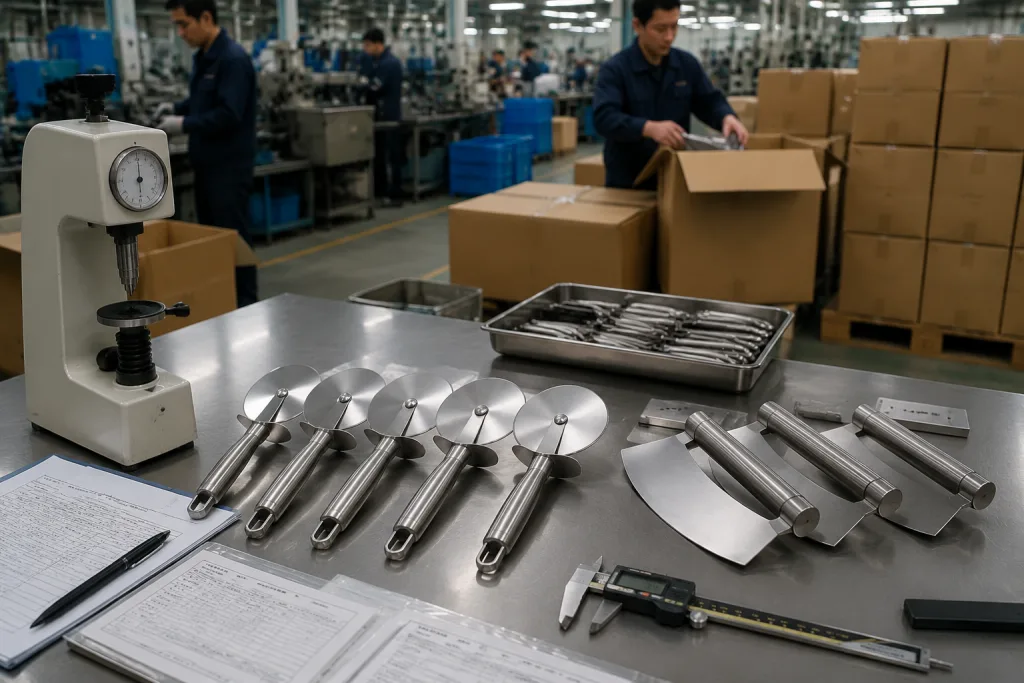 Pizza knife compliance checks before export shipment