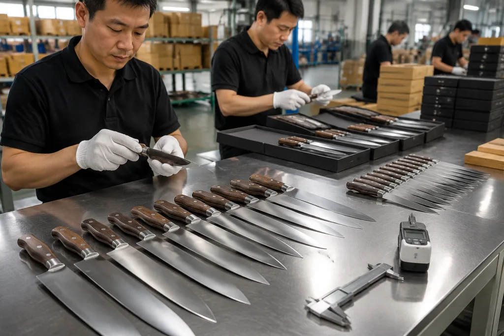 Wood handle chef knife manufacturer China: specs, MOQ and QC