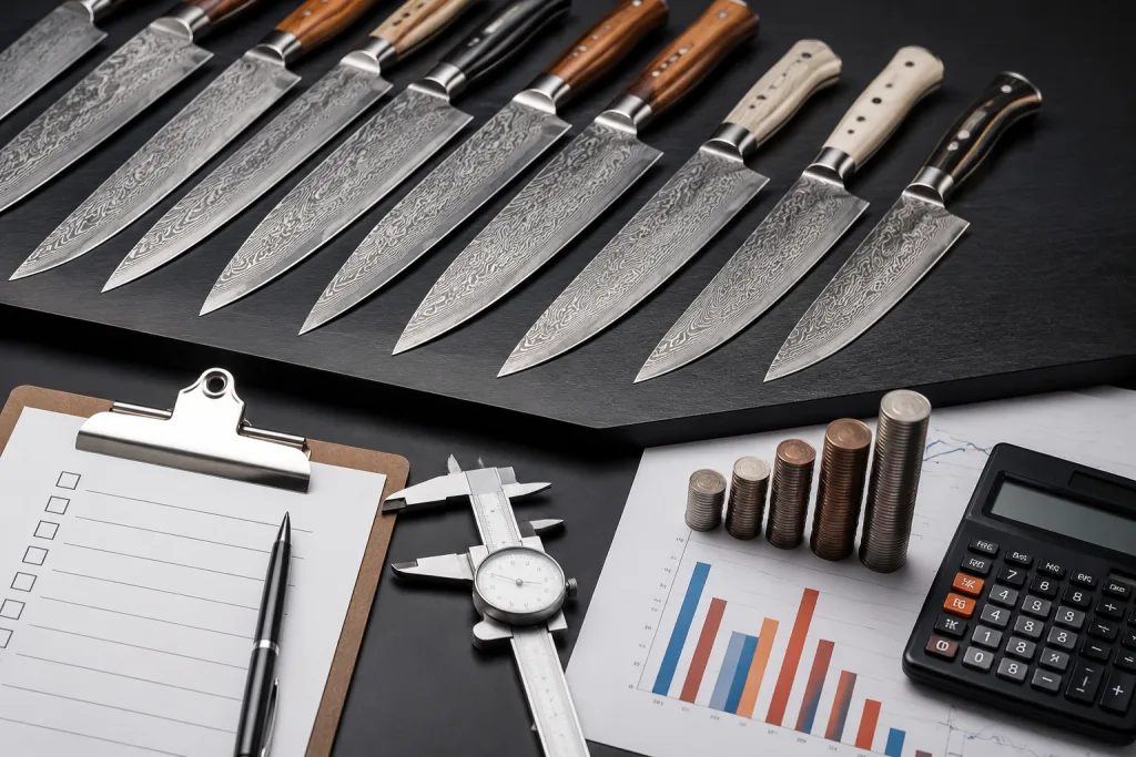 Precision-Adjust Knife Sharpener Packaging, Compliance Documents, Delivery, and Reorder Planning