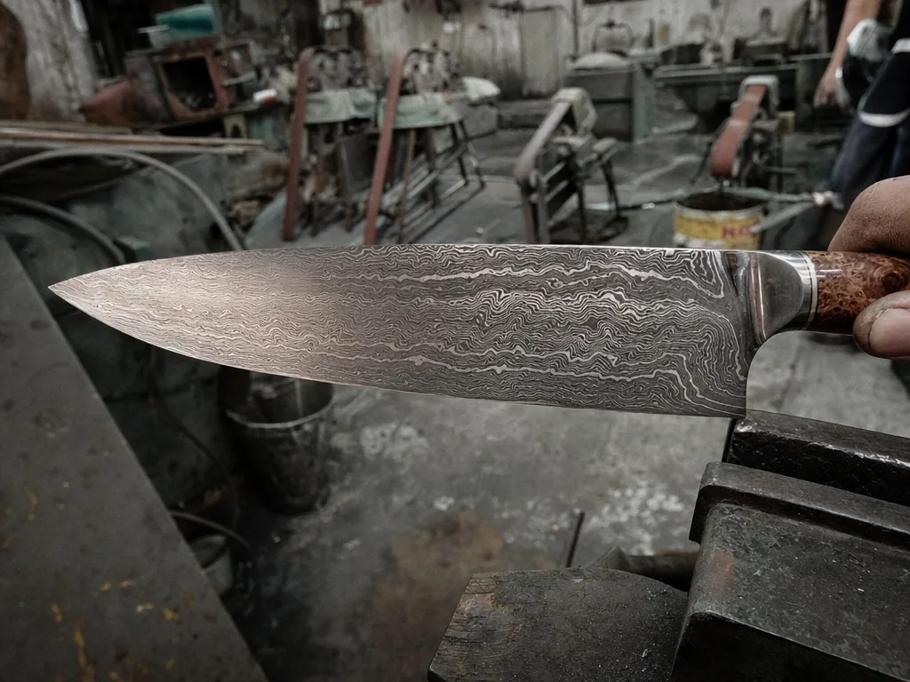 Damascus knife forge welding