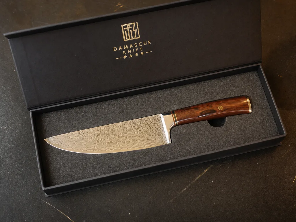 Corporate promotional knife gifts engraved Damascus gift set supplier