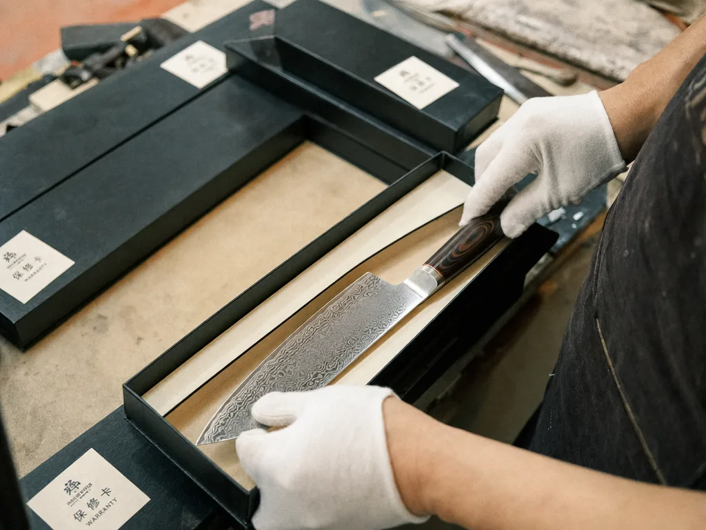 Custom knife packaging — gift box and retail display assembly
